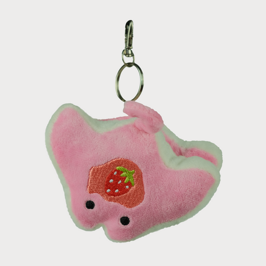 Strawberry Stacks the Pancake Manta Ray Plush Keychain