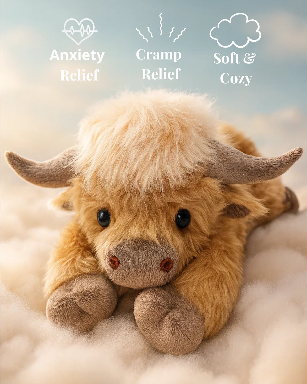 🐂🎁Cute Cartoon Highland Cow Cuddly Toy